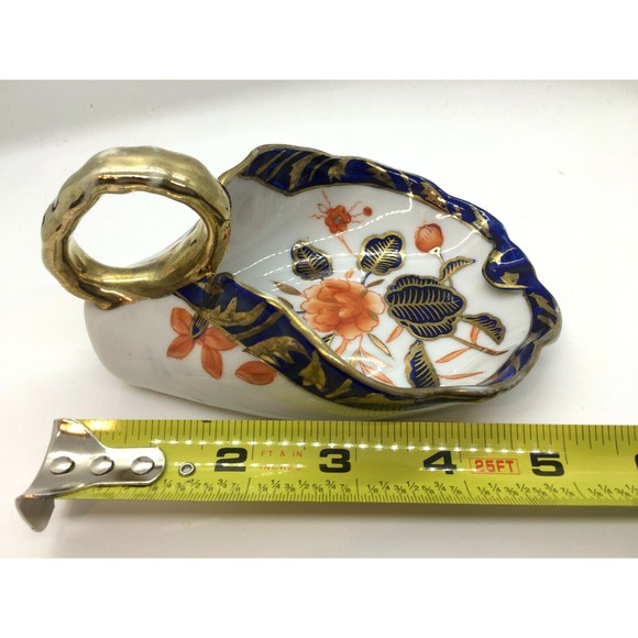 Imari Design Porcelain Scoop Shape Dish Bowl Hand Painted Gold Handle Japan 1940 - Picture 9 of 11